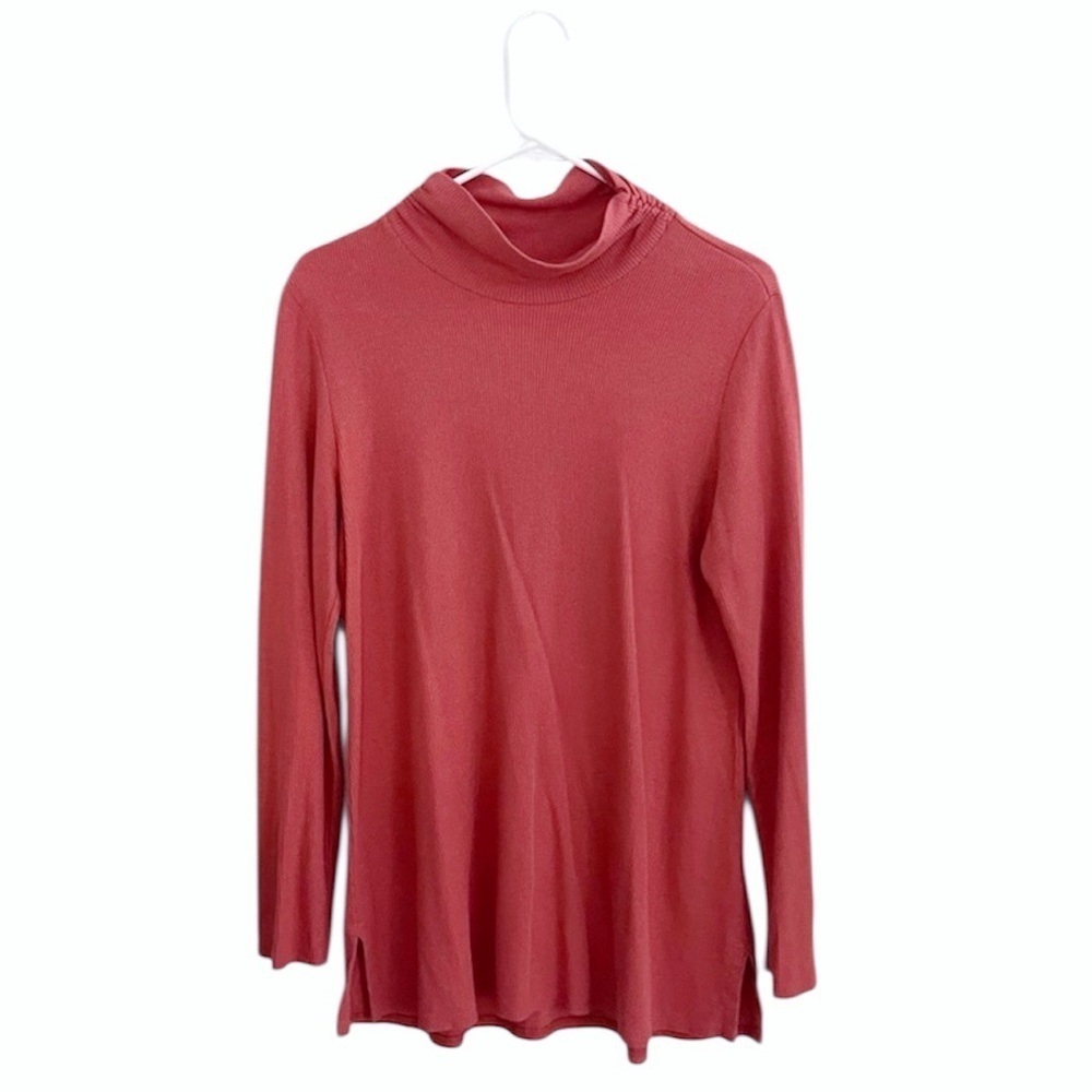 Soft Surroundings Ribbed Mockneck Tunic Medium Cozycore Office Casual